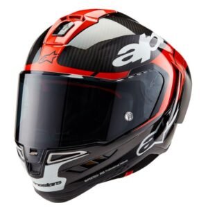 Alpinestars Supertech R10 Element Helmet - Black/Carbon Bright Red/White Glossy